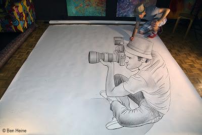 Ben Heine Self Portrait - Pencil Vs Camera 73 In Progress - Drawing Photography - 3D Art - 2013 Ben Heine Self Portrait - Pencil Vs Camera 73 In Progress - Drawing Photography - 3D Art - 2013