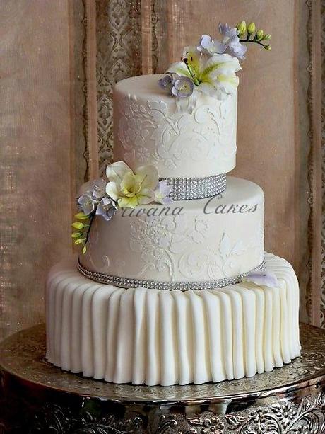 White Textured Wedding Cake