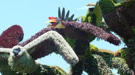 Mosaiculture 2013 at Montreal Botanical Garden Tree of Birds (two birds) - Mosaiculture - Montreal Botancial Gardens