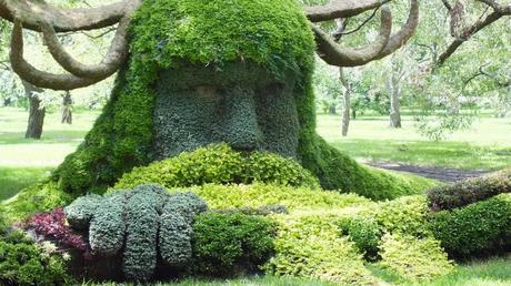 Mosaiculture 2013 at Montreal Botanical Garden Spirits of the Wood - Cernunnos - Mosaiculture (warriors face) - Montreal Botancial Gardens