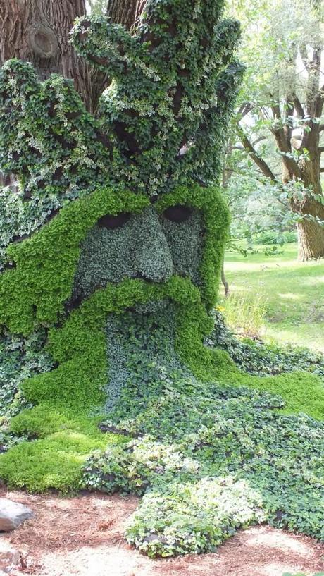 Mosaiculture 2013 at Montreal Botanical Garden Spirits of the Wood - The Green Man (closeup) - Mosaiculture - Montreal Botancial Gardens