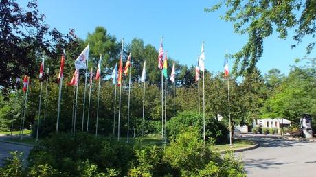 Mosaiculture 2013 at Montreal Botanical Garden International flags at Mosaiculture - Montreal Botancial Gardens