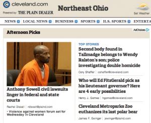 This afternoon's headlines on Cleveland.com focus on Anthony Sowell and murders in Tallmadge. The Plain Dealer and Cleveland.com are facing similar challenges to the ones Mafra publications are dealing with.