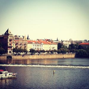 First views of Prague from the Charles Bridge.