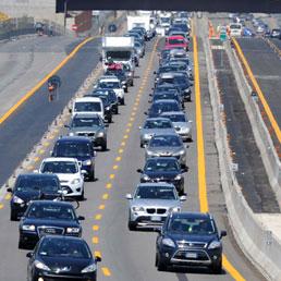 The Italian highways in the summer. The Italian highways in the summer.