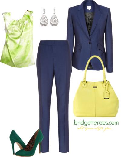 Navy Suit with Lime Touches Navy Suit with Lime Touches