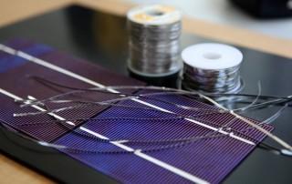 New Polymer Semiconductors Increase Plastic Solar Cells’ Efficiency Solar cells and soldered tabbing wire. (Credit: Michael Dorausch michaeldorausch.com)