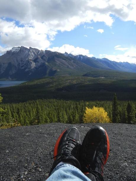 Kicking back on a mountainside in Banff