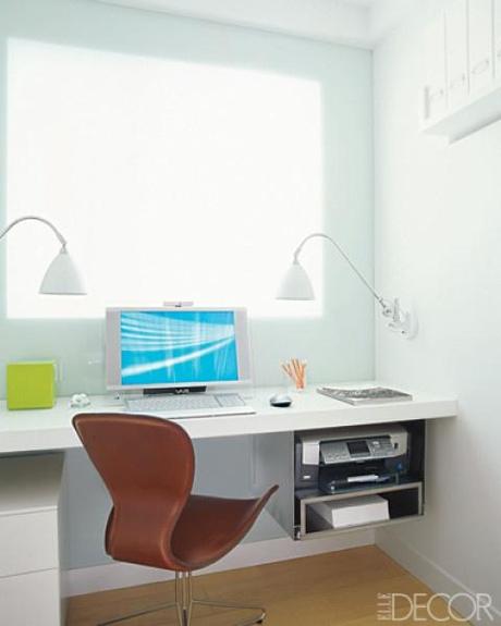 Quick tips for making over your home office Dupont Corian Office. Would love a home office like this!