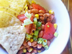 Pinto bean, corn & tomato salad- STARTERS AND SALADS