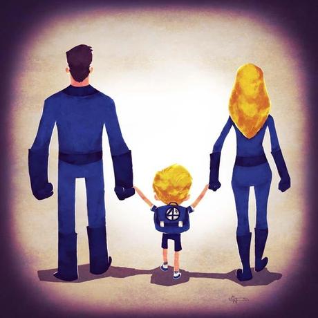 Illustrations Showing Super Heroes Taking Kids to School Causes Major Feels Image of Andry Rajoelina - Fantastic Parents