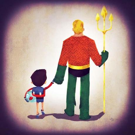 Illustrations Showing Super Heroes Taking Kids to School Causes Major Feels Image of Andry Rajoelina - Aquadad
