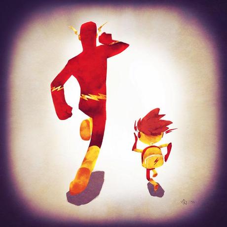 Illustrations Showing Super Heroes Taking Kids to School Causes Major Feels Image of Andry Rajoelina - Fastest Dad Alive