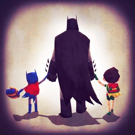 Illustrations Showing Super Heroes Taking Kids to School Causes Major Feels Image of Andry Rajoelina - Batdad