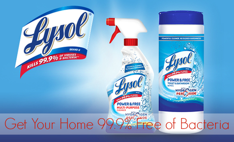 Get Your Home 99.9% Free of Bacteria w/ Lysol Power & Free