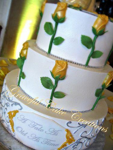 Tale as Old as Time Wedding Cake