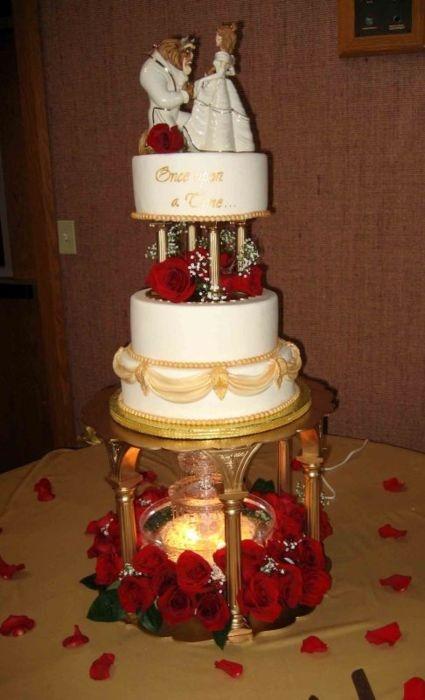 Fairytale Beauty and the Beast Wedding Cake