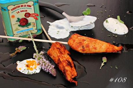 Chicken skewers with smoked paprika and mint yoghurt #108