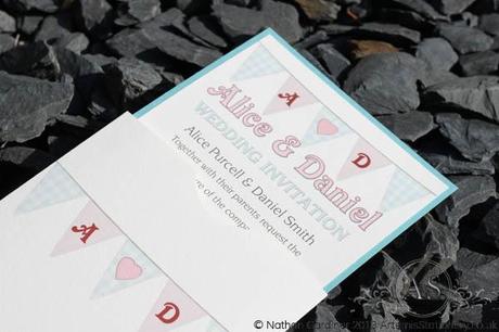 Illustrated Wedding Invitations Bunting! Wallet Wedding Invitation