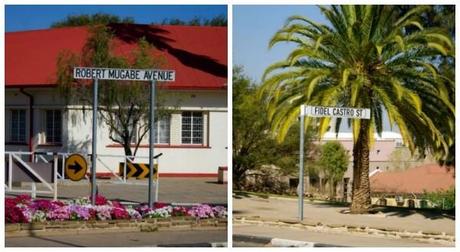 Street signs named after dictators in Windhoek. 