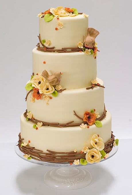 Branch and Flower Wedding Cake