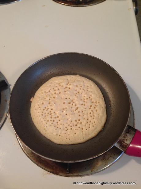 You do not flip your pancake until it looks like this. If you feel like the bottom is burning lower your flame/heat. That is the reason we cook them at medium to slow flame.
