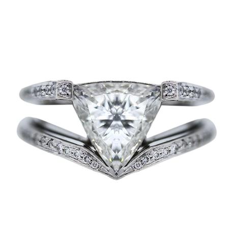 Trilliant cut engagement ring aka Trillion cut diamond ring