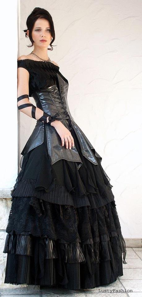 Black Punk Theme Wedding Dress
