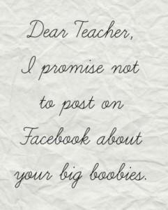 letter to teacher about Facebook