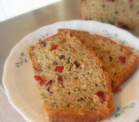 Courgette (Zucchini) Loaf with Dried Cranberries and Toasted Walnuts