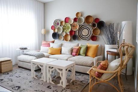 basket wall decor Simone Design Blog|Decorating with Baskets