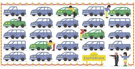 Green car illustration by Michael Jeter