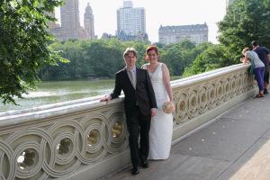 s&j bow bride central park married