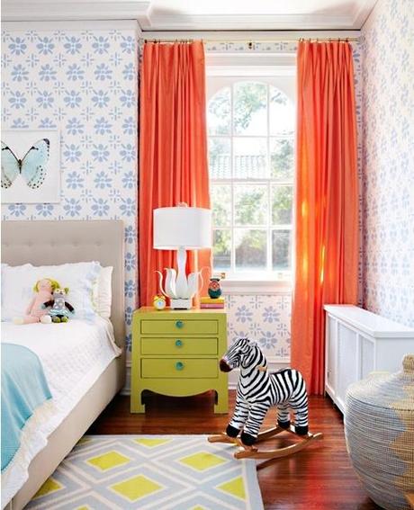 pintrest full length orange Ask Barbara: What Length Should My Childs Drapes Be?
