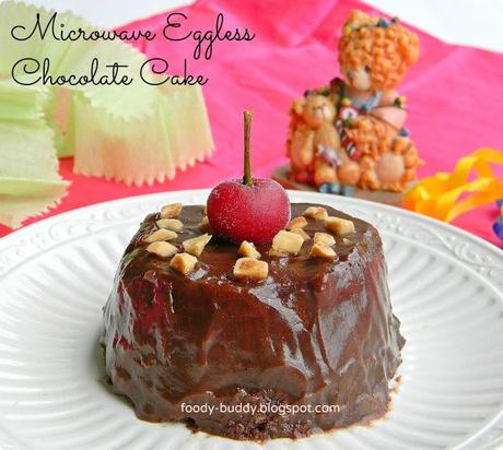 SINGLE SERVING EGGLESS CHOCOLATE CAKE | MICROWAVE NO BUTTER CHOCOLATE CAKE