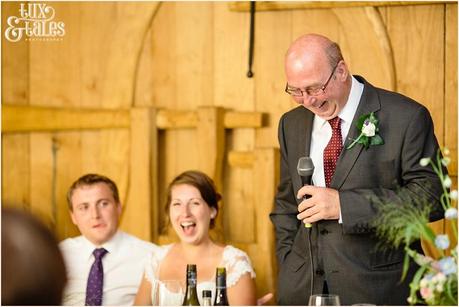 Father of the bride speech at UK barn wedding