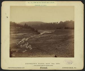 View of the broken dam looking from bed of lake (Credit: Library of Congress)