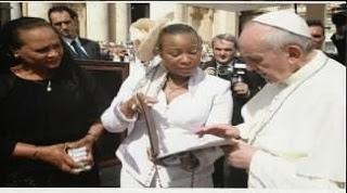 DRC First Lady Olive Lembe meets and invites Pope Francis to Kinshasa