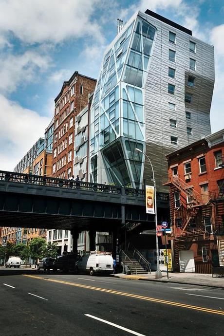 Modern urban apartment above High Line in New York City