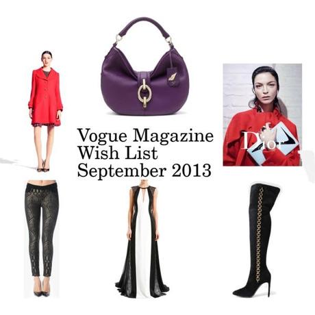 Vogue Magazine September 2013 Wish List