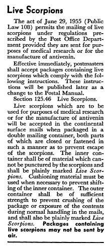 Can you send spiders or scorpions by mail? scorpions_t700