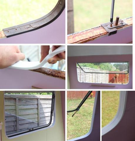 Cassiefairys vintage caravan makeover project - retro window trim