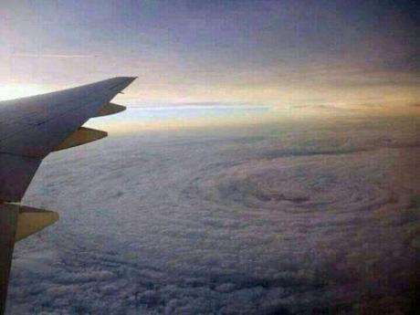 A flight as Typhoon Usagi approaches Hong Kong