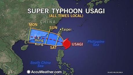 Typhoon Usagi approaches Hong Kong
