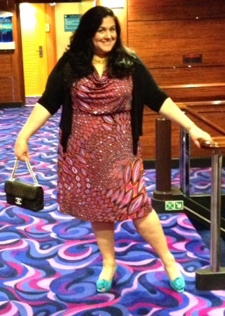 Stylish Thoughts – Lee Lee’s Valise – Big Brooklyn Style Wearing the Cowl Neck Dress