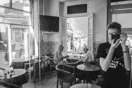 Mirror me at Café Tingis, Tangier, Morocco.