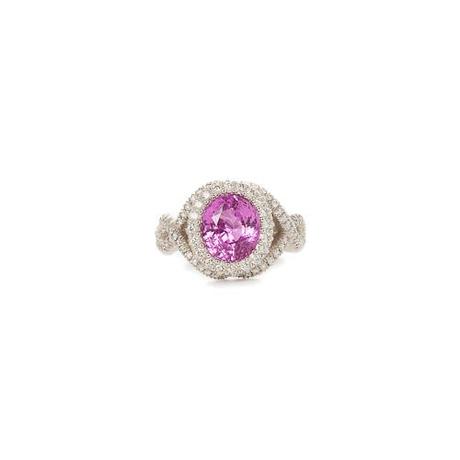 Dean Harris pink sapphire and white diamond ring