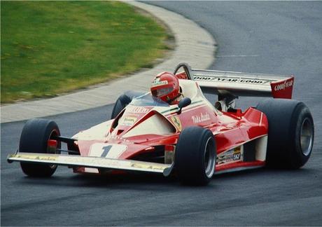 Niki Lauda practicing at the Nürburgring durin...