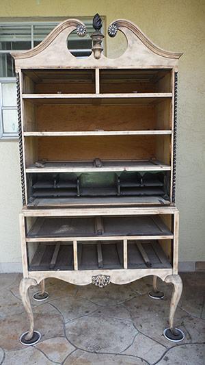 Driftwood Highboy Refinishing Project Stripped highboy piece