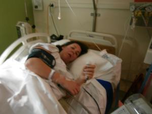 This is what it looks like after 23 hours of contractions, a failed epidural and an infection
